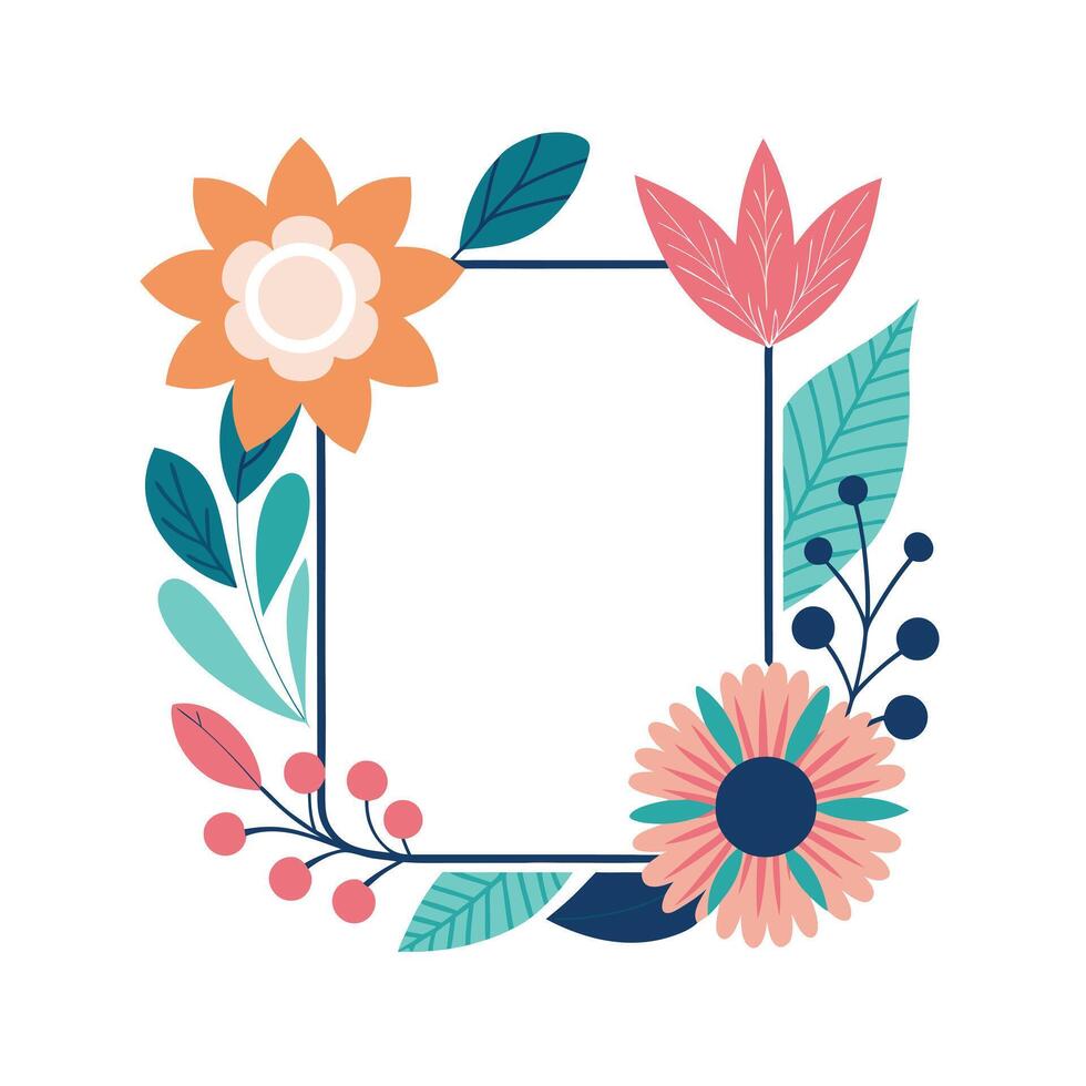 Beautiful Floral Frame Border Illustration vector