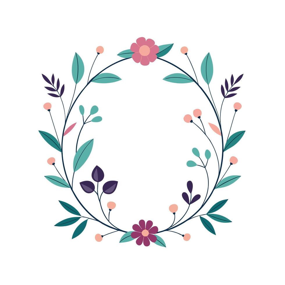 Beautiful Floral Frame Border Illustration vector