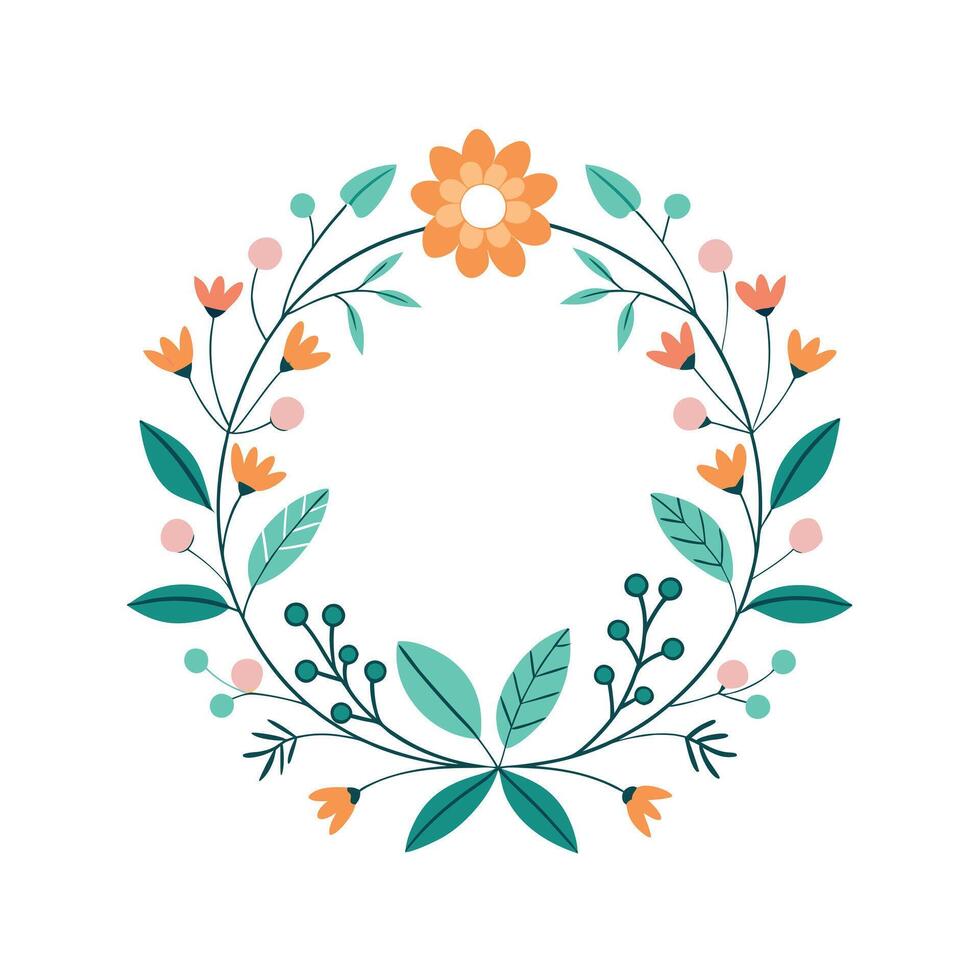 Beautiful Floral Frame Border Illustration vector