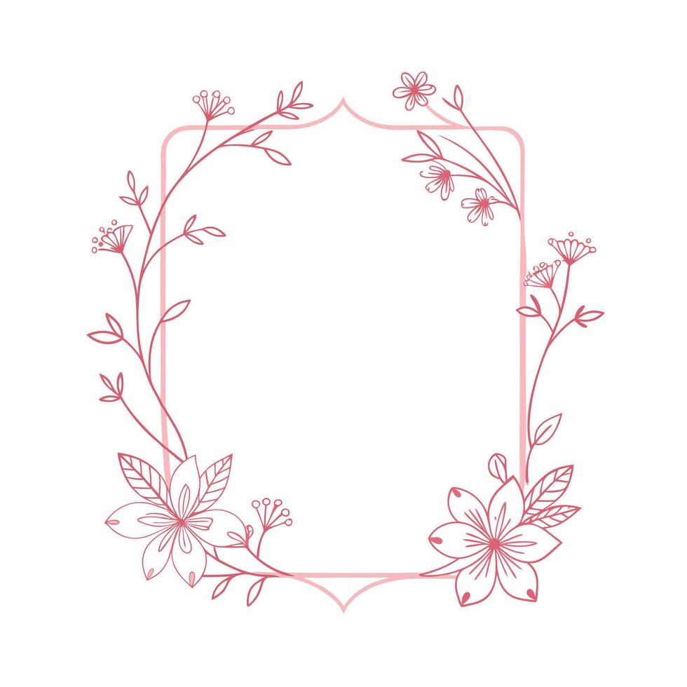 Beautiful Floral Frame Border Illustration vector