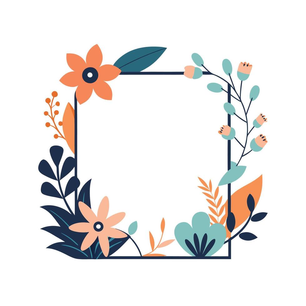 Beautiful Floral Frame Border Illustration vector
