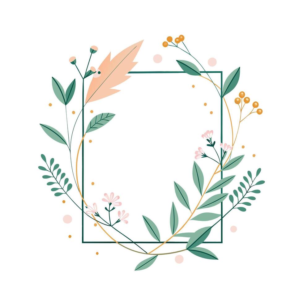 Beautiful Floral Frame Border Illustration vector