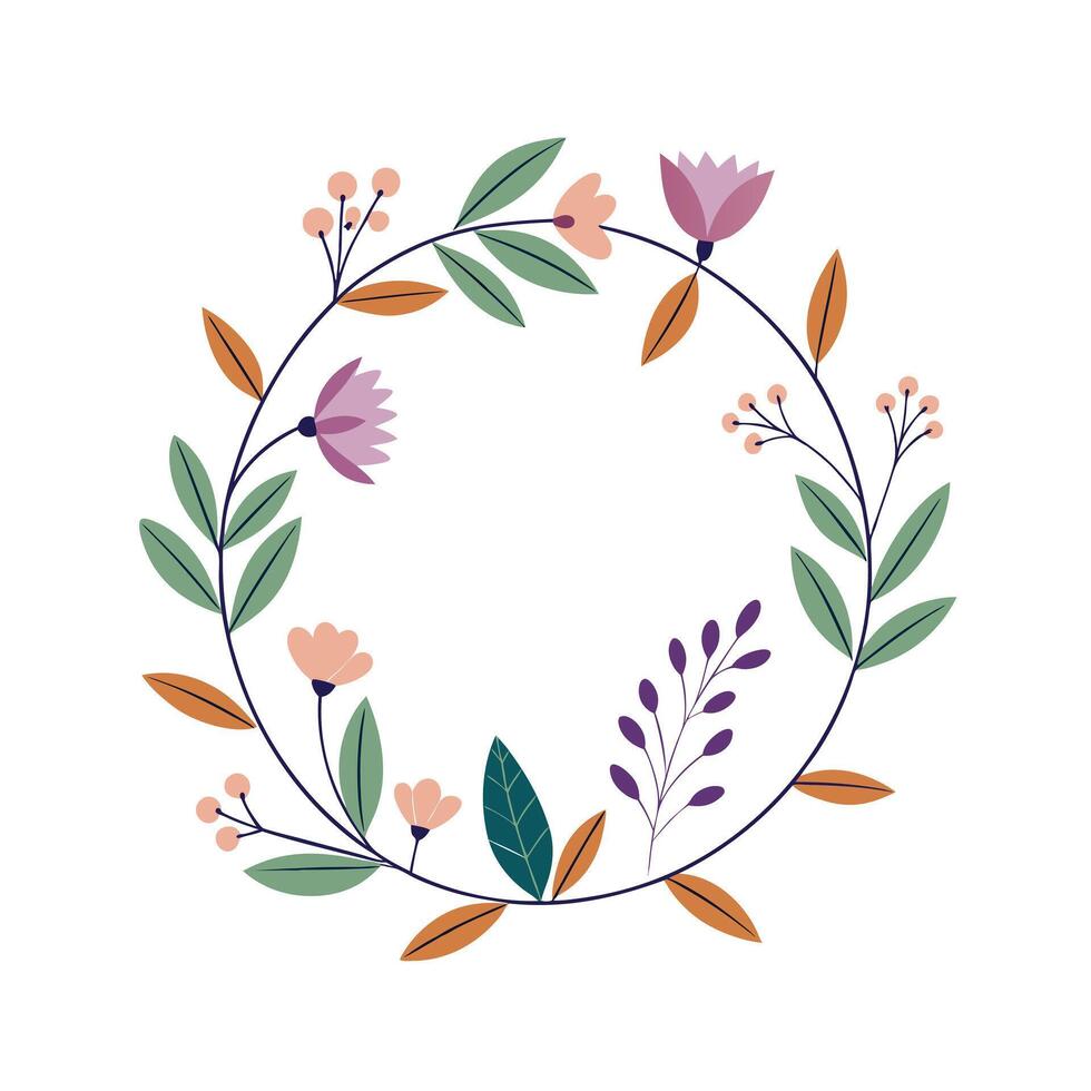 Beautiful Floral Frame Border Illustration vector