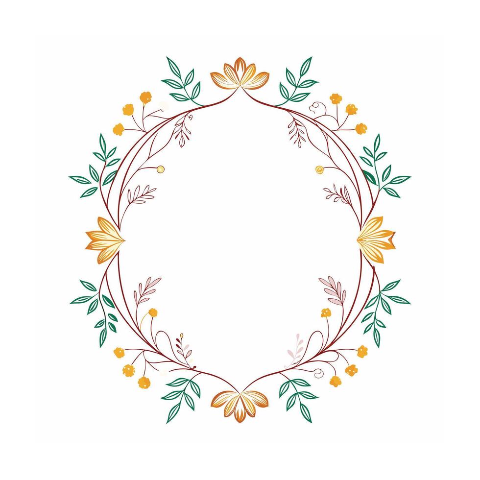 Beautiful Floral Frame Border Illustration vector