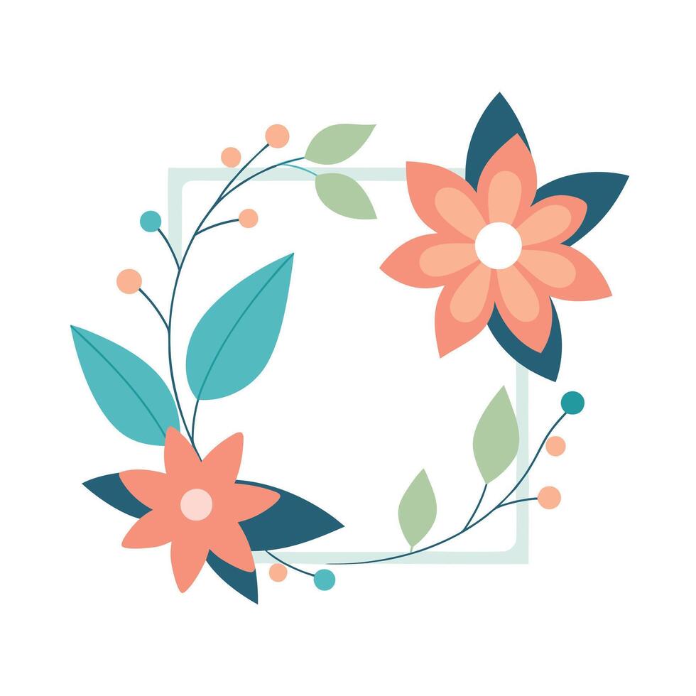 Beautiful Floral Frame Border Illustration vector