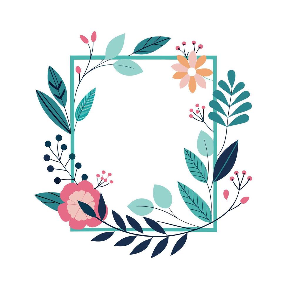 Beautiful Floral Frame Border Illustration vector