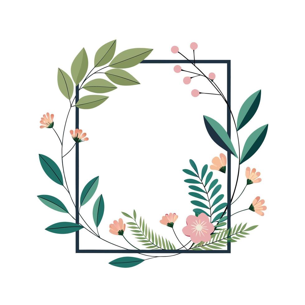 Beautiful Floral Frame Border Illustration vector