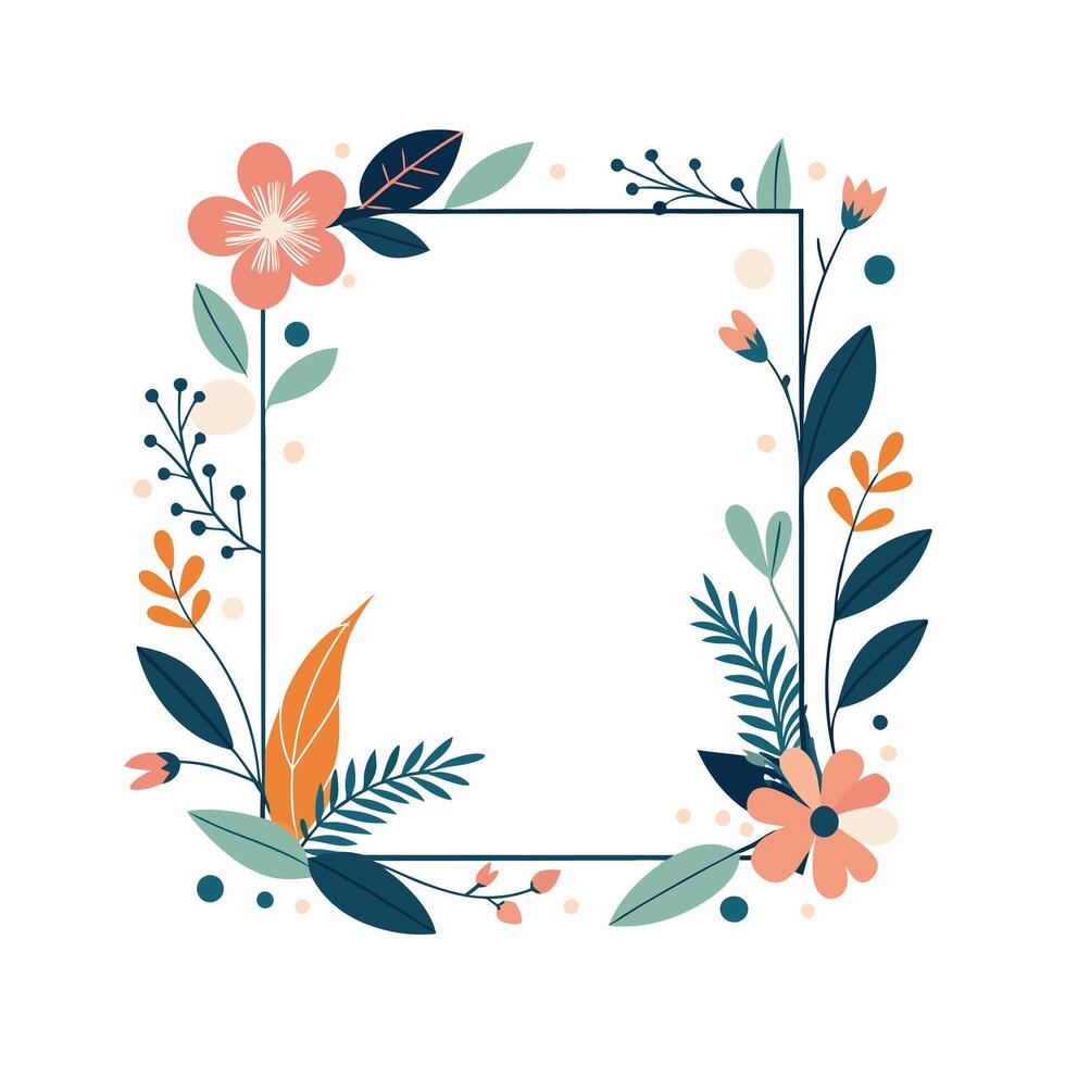 Beautiful Floral Frame Border Illustration vector