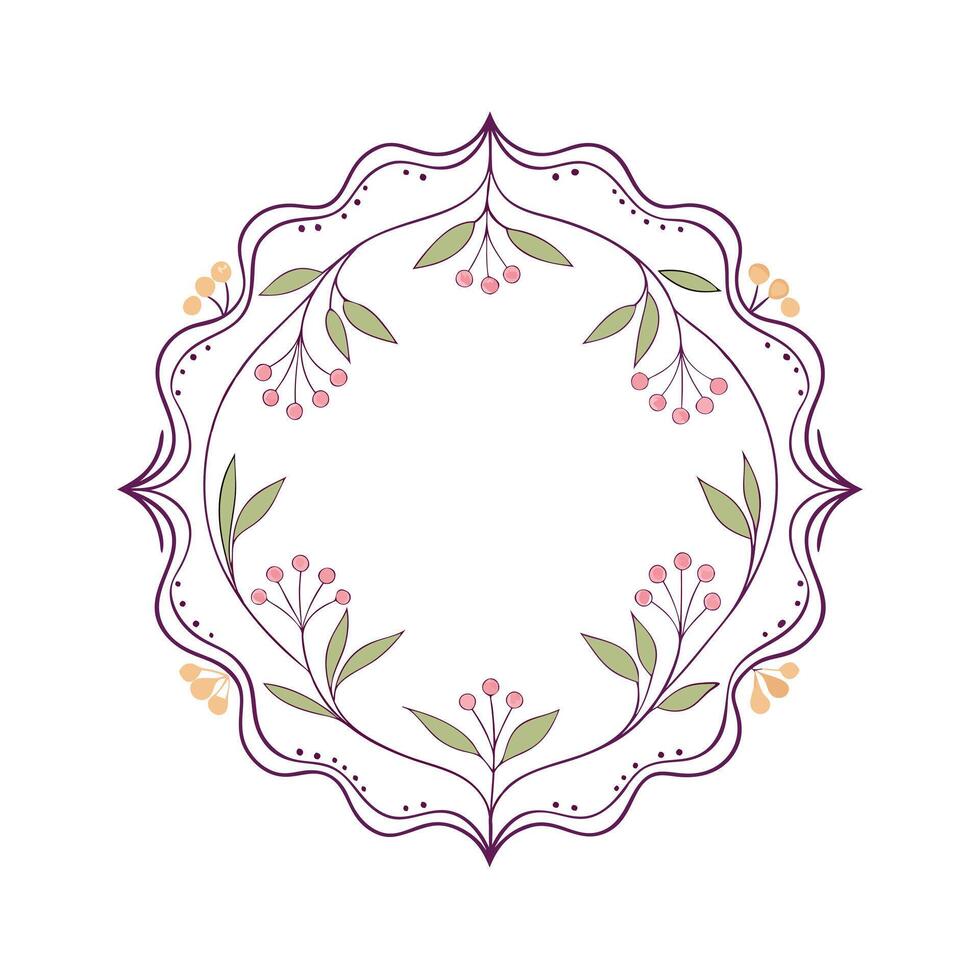 Beautiful Floral Frame Border Illustration vector