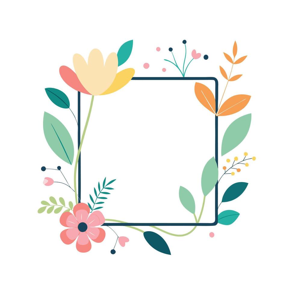 Beautiful Floral Frame Border Illustration vector
