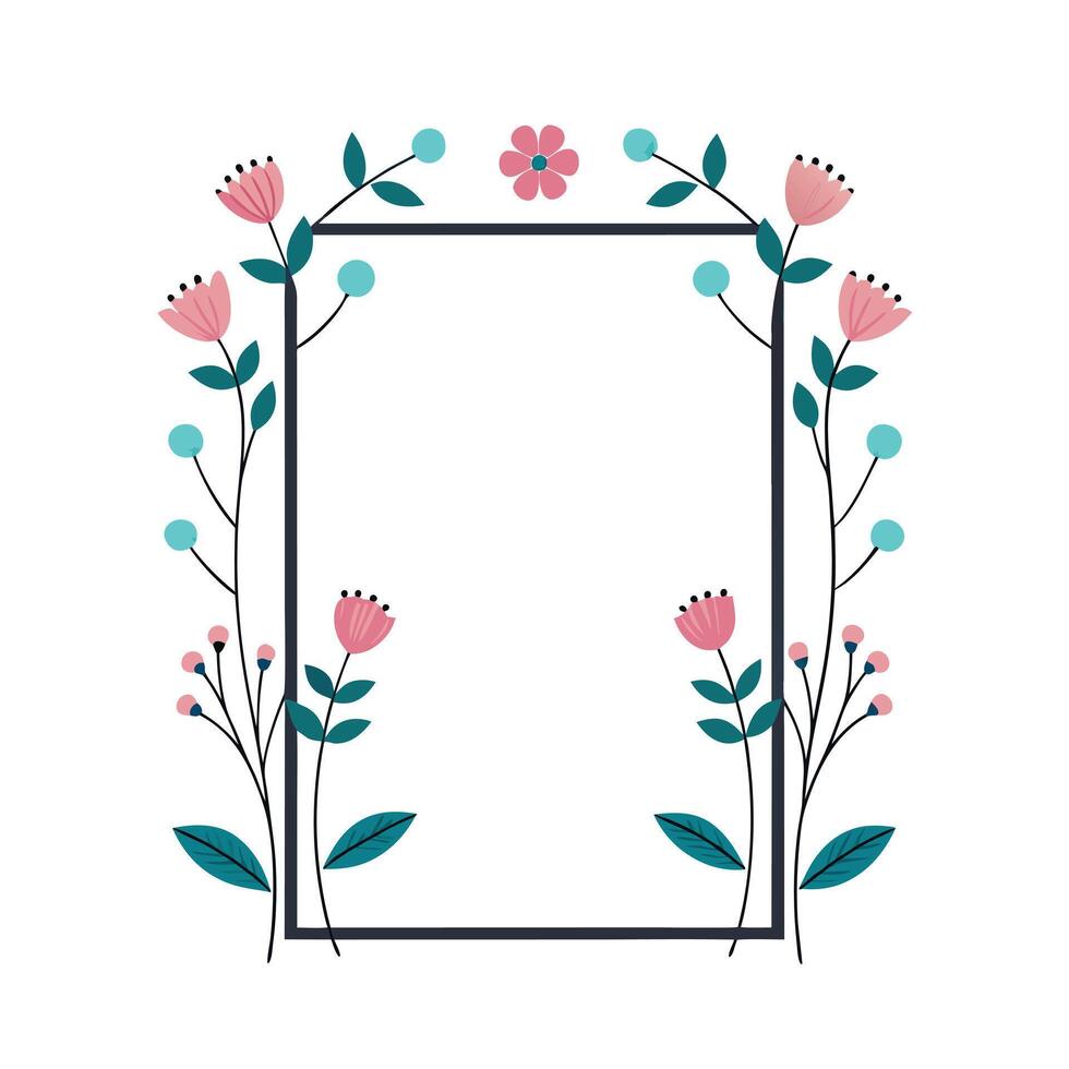 Beautiful Floral Frame Border Illustration vector