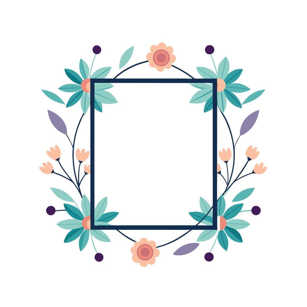 Beautiful Floral Frame Border Illustration vector