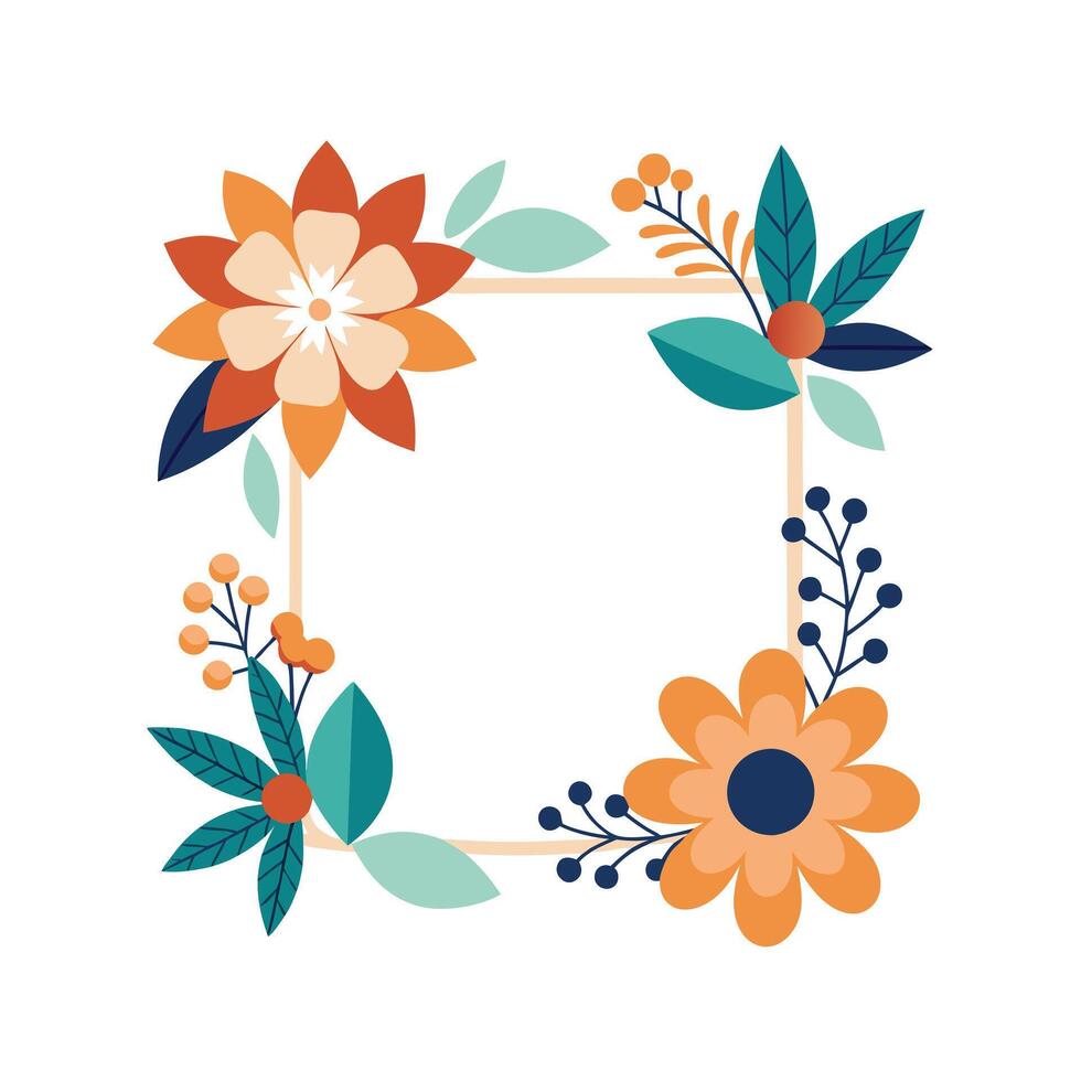 Beautiful Floral Frame Border Illustration vector