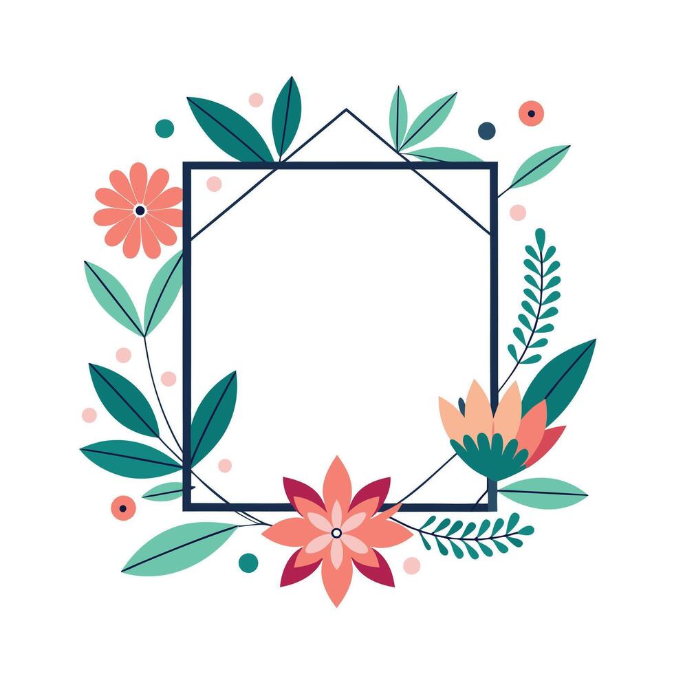 Beautiful Floral Frame Border Illustration vector