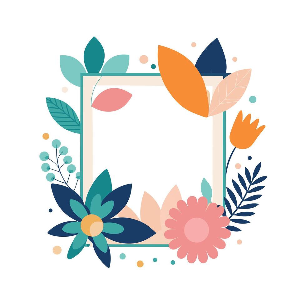 Beautiful Floral Frame Border Illustration vector