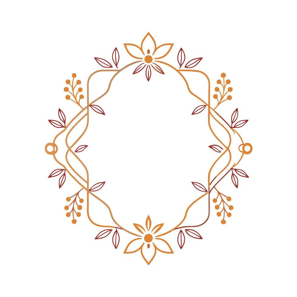Beautiful Floral Frame Border Illustration vector