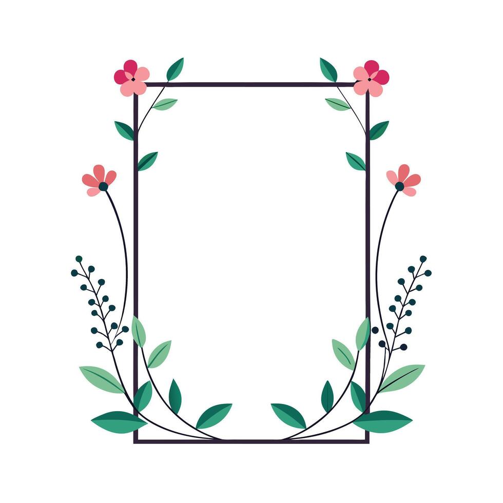 Beautiful Floral Frame Border Illustration vector