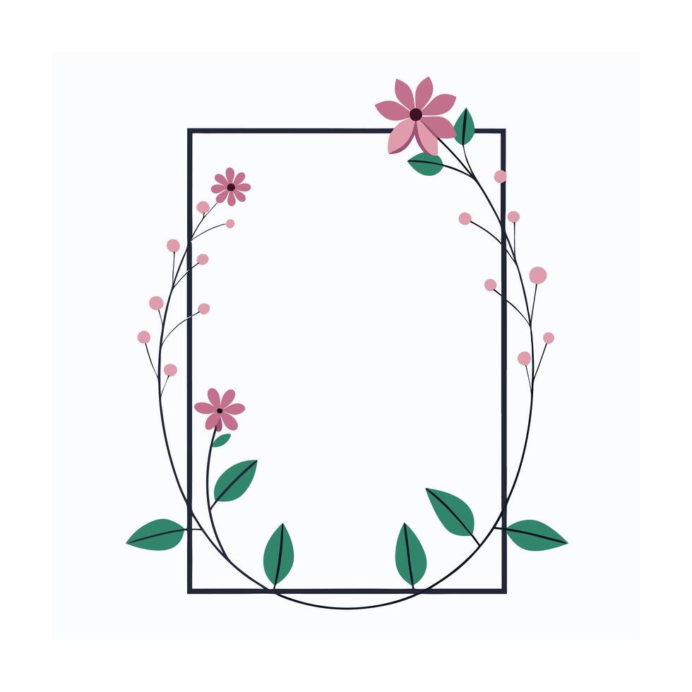 Beautiful Floral Frame Border Illustration vector