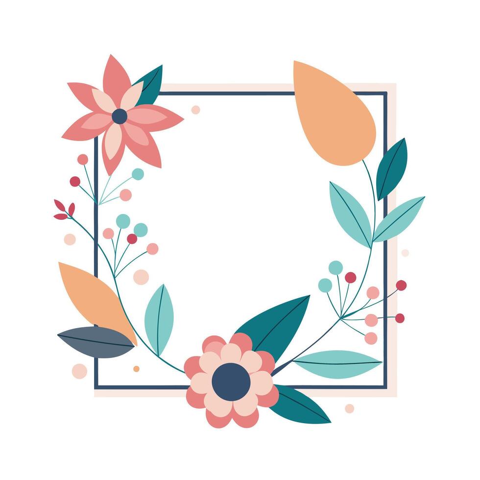 Beautiful Floral Frame Border Illustration vector