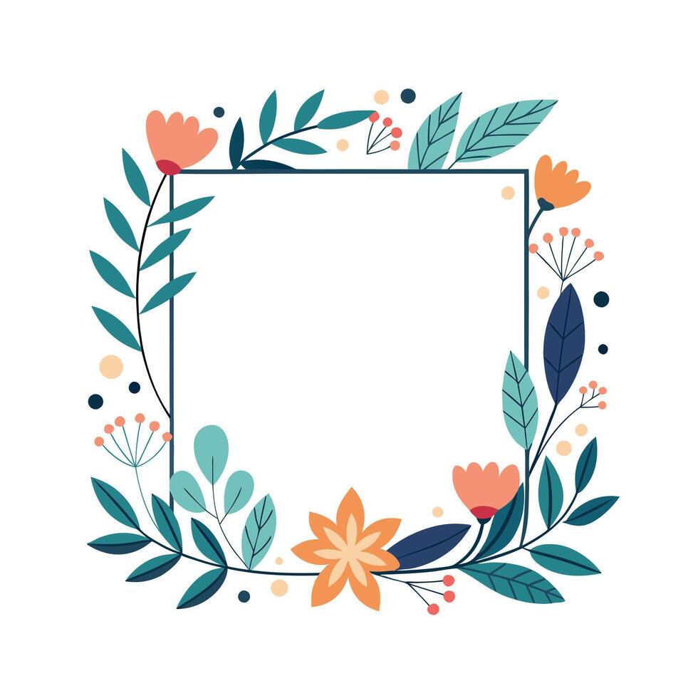 Beautiful Floral Frame Border Illustration vector