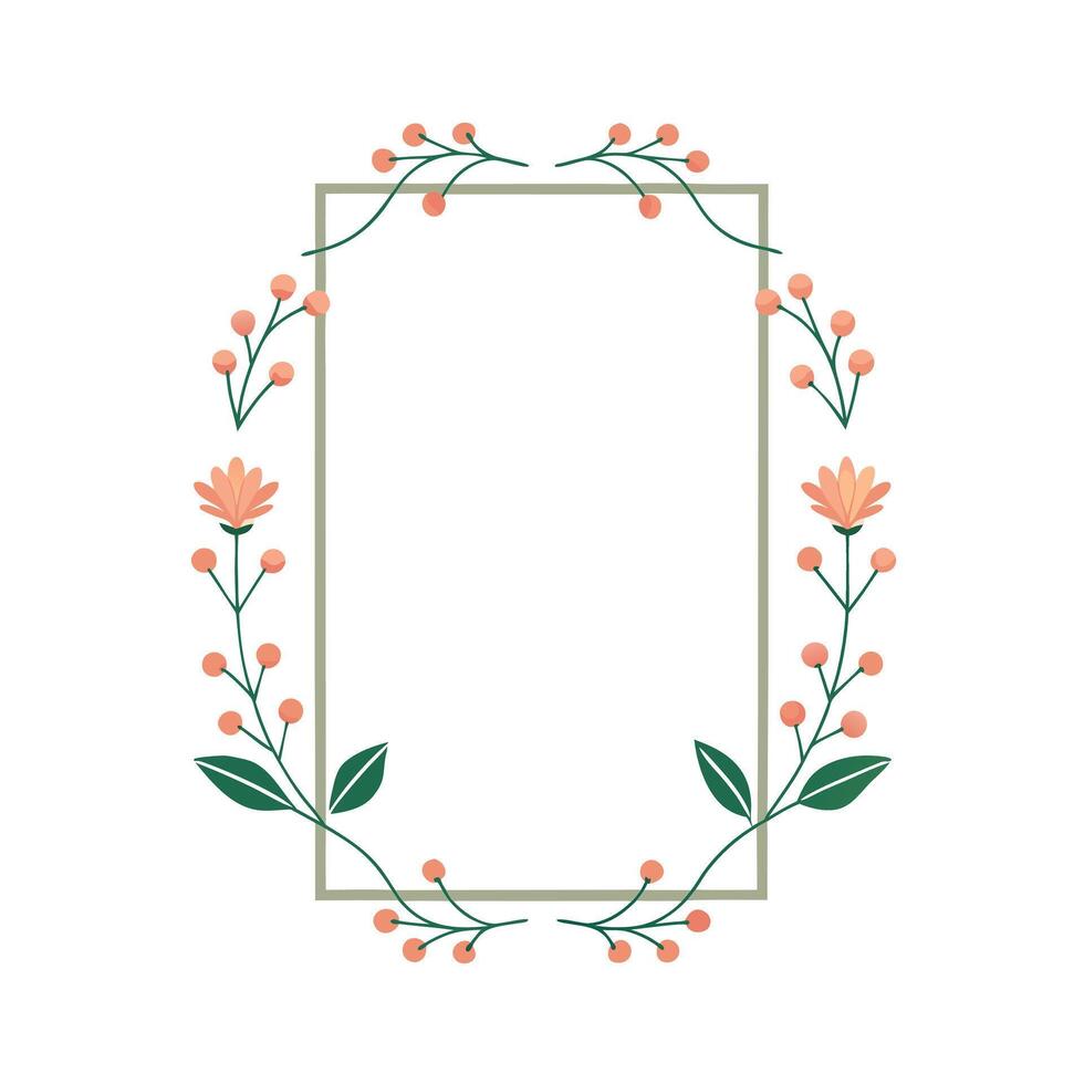 Beautiful Floral Frame Border Illustration vector