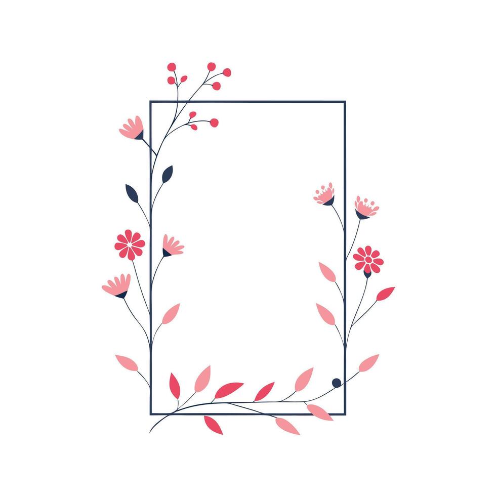 Beautiful Floral Frame Border Illustration vector