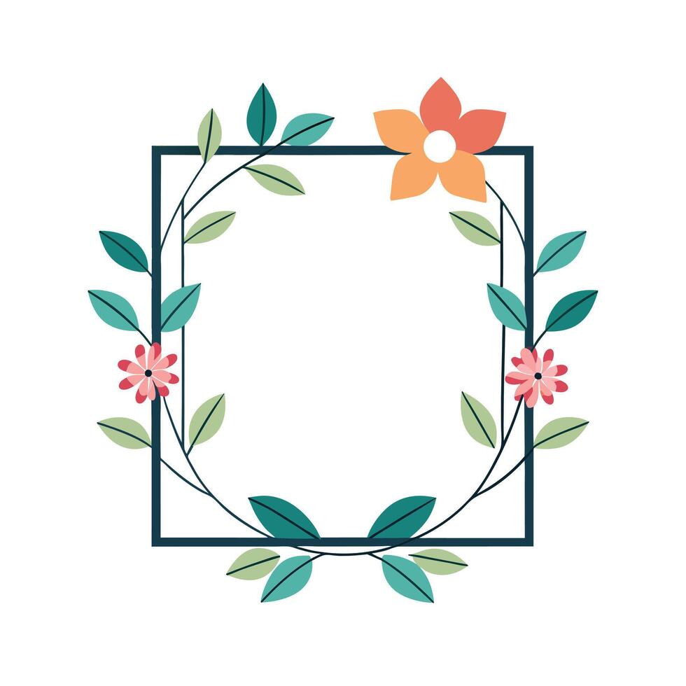 Beautiful Floral Frame Border Illustration vector