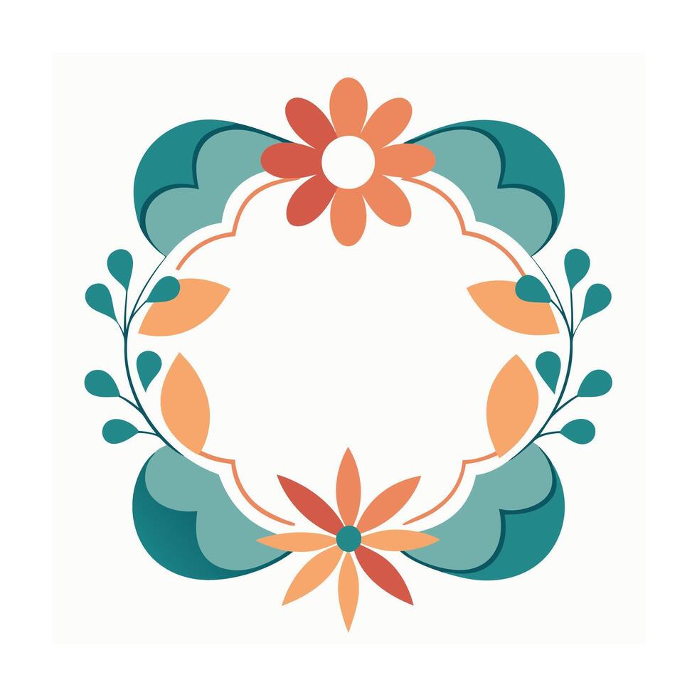 Beautiful Floral Frame Border Illustration vector