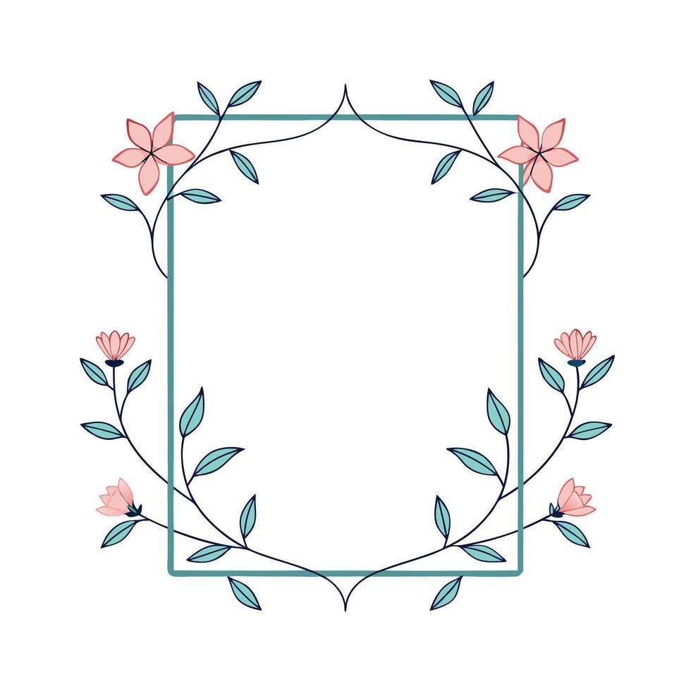 Beautiful Floral Frame Border Illustration vector