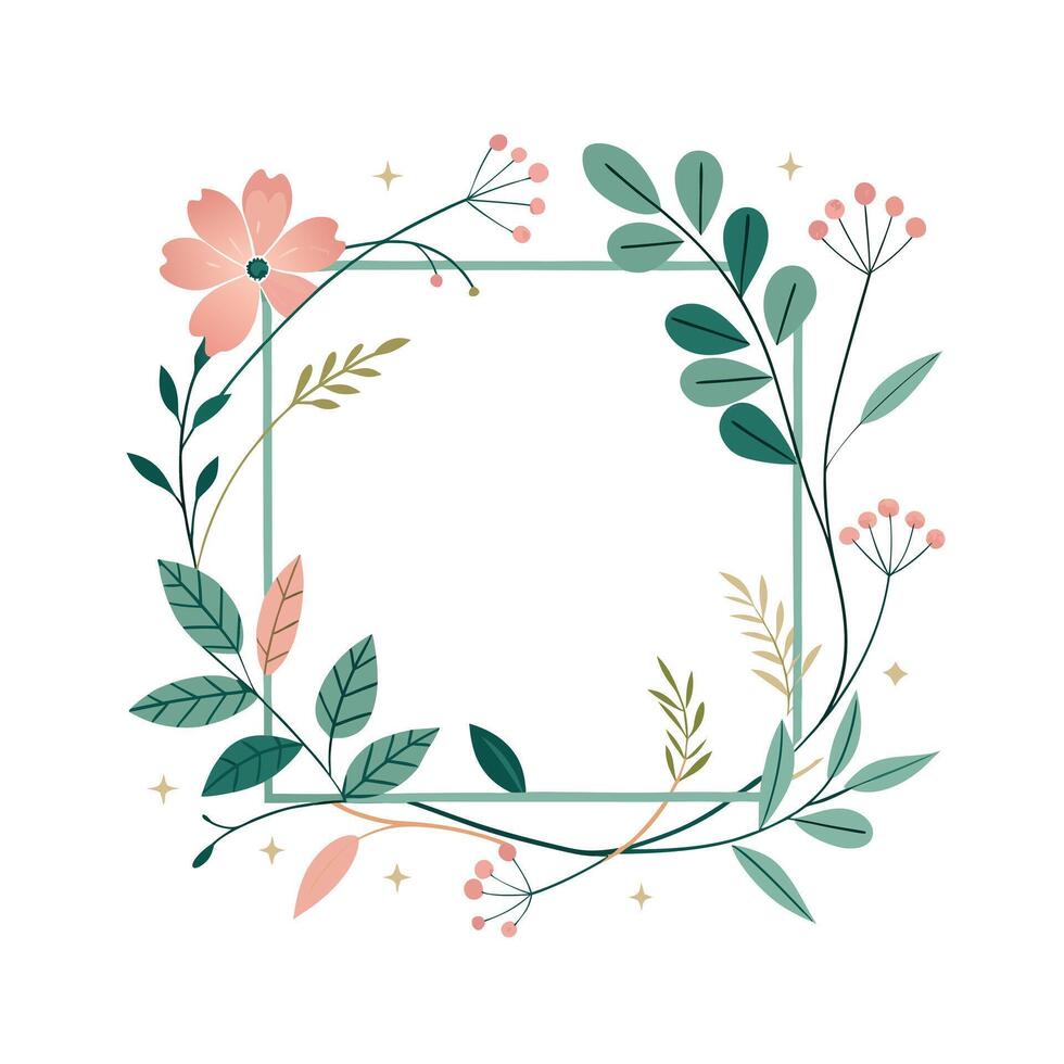 Beautiful Floral Frame Border Illustration vector