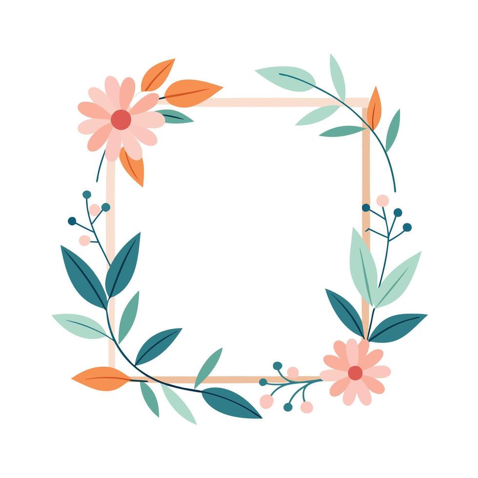 Beautiful Floral Frame Border Illustration vector