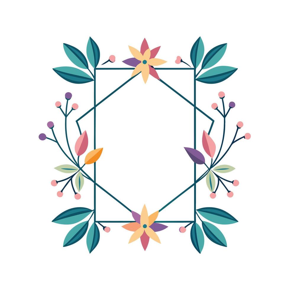 Beautiful Floral Frame Border Illustration vector