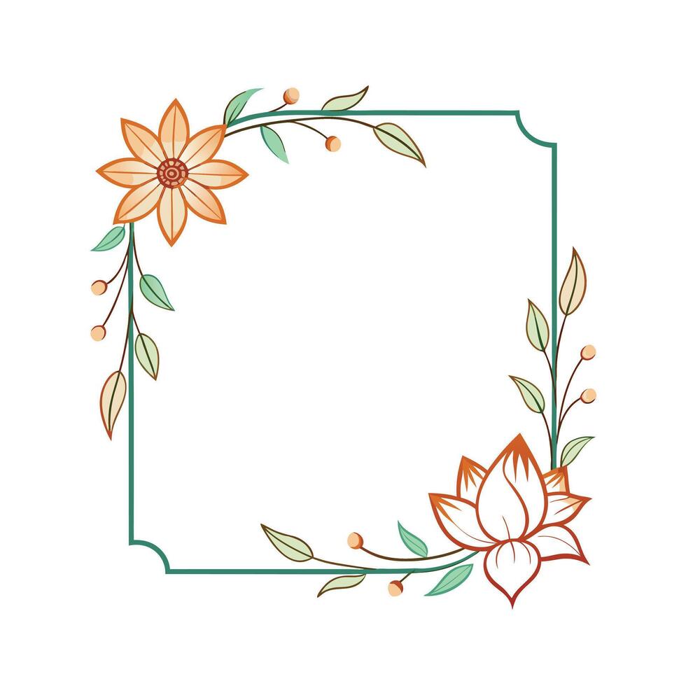 Beautiful Floral Frame Border Illustration vector