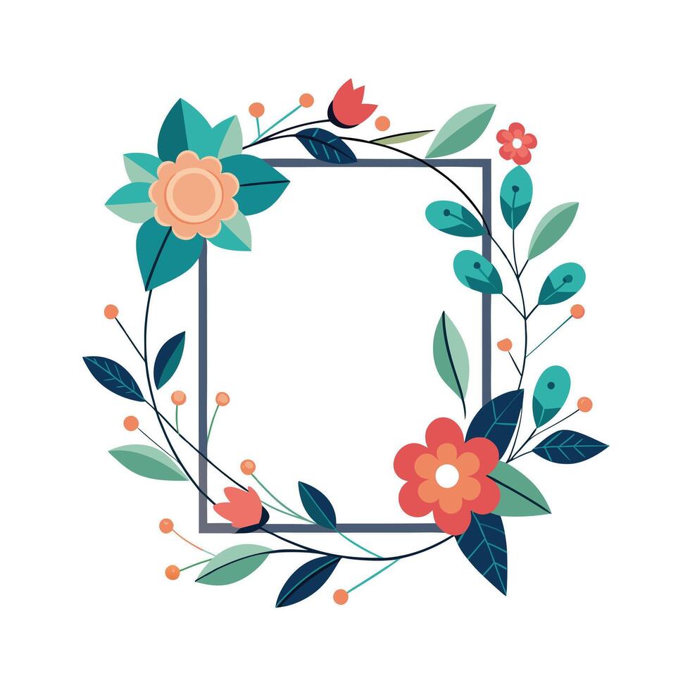 Beautiful Floral Frame Border Illustration vector