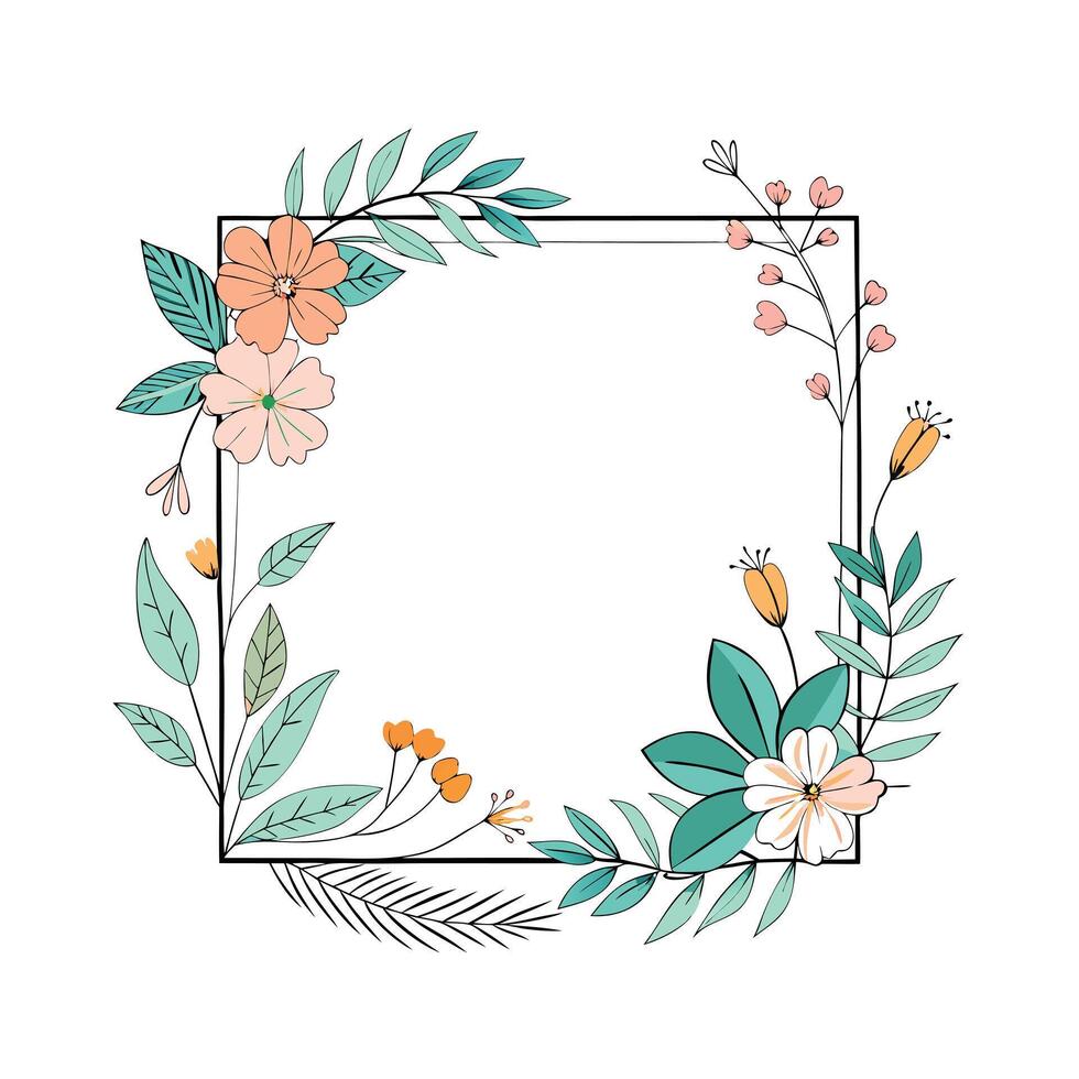 Beautiful Floral Frame Border Illustration vector