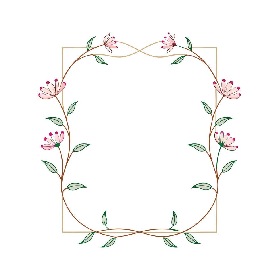 Beautiful Floral Frame Border Illustration vector