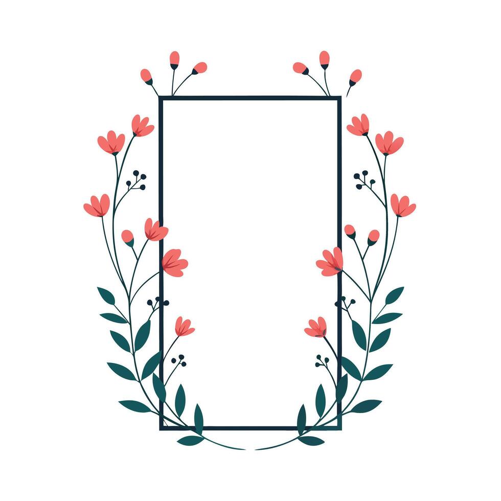 Beautiful Floral Frame Border Illustration vector