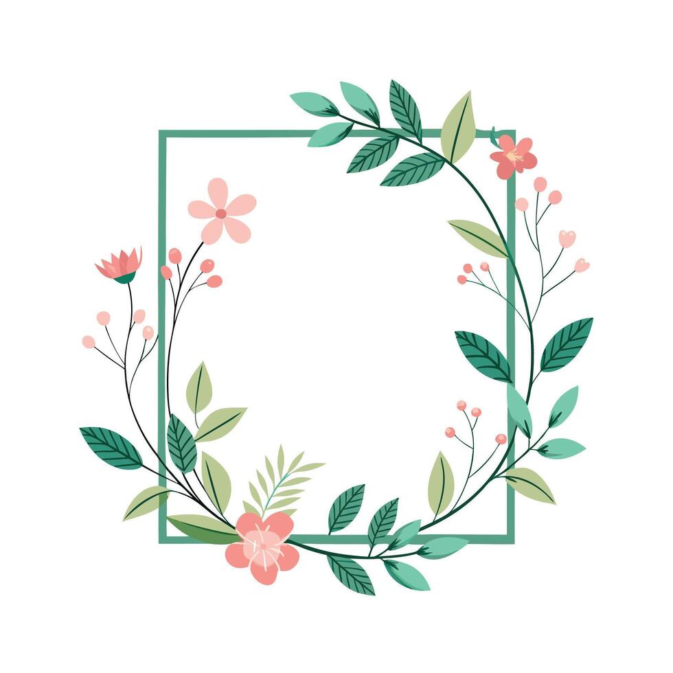 Beautiful Floral Frame Border Illustration vector
