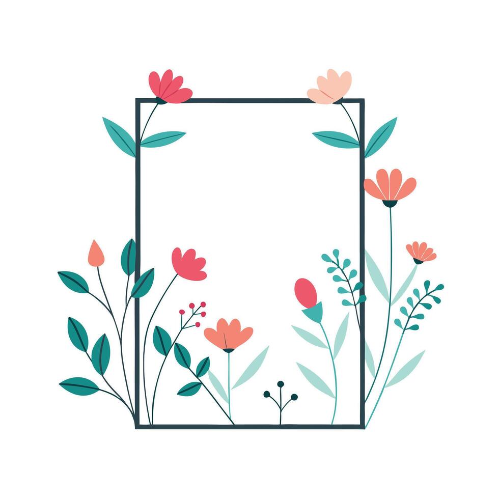 Beautiful Floral Frame Border Illustration vector