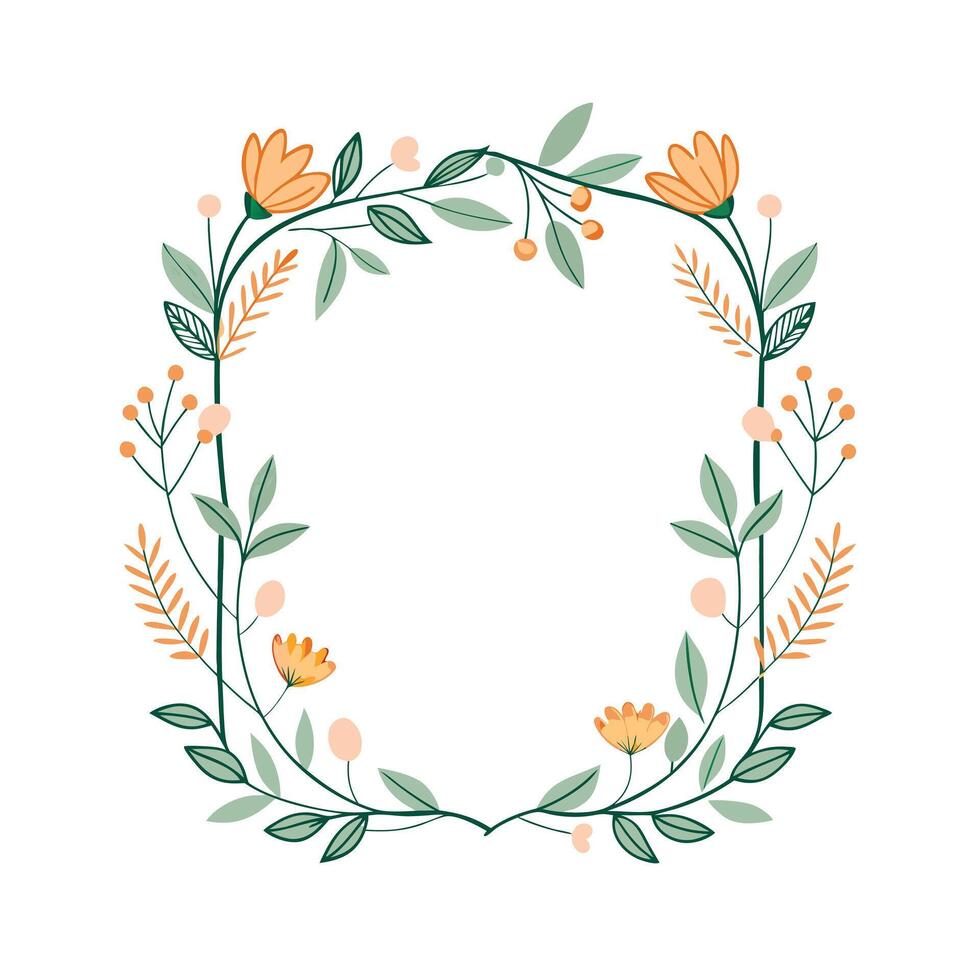 Beautiful Floral Frame Border Illustration vector