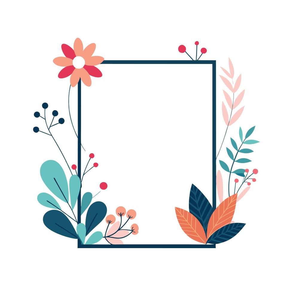 Beautiful Floral Frame Border Illustration vector