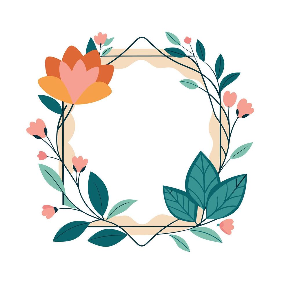 Beautiful Floral Frame Border Illustration vector
