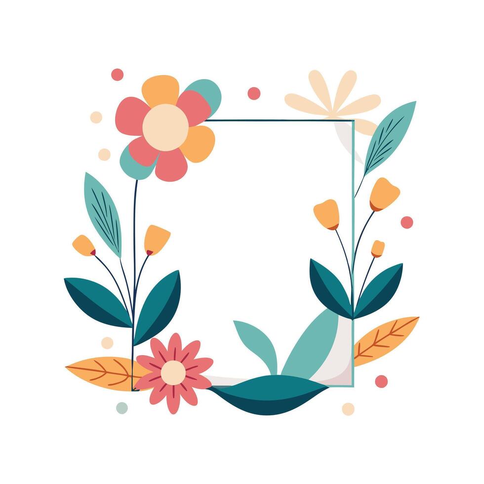 Beautiful Floral Frame Border Illustration vector