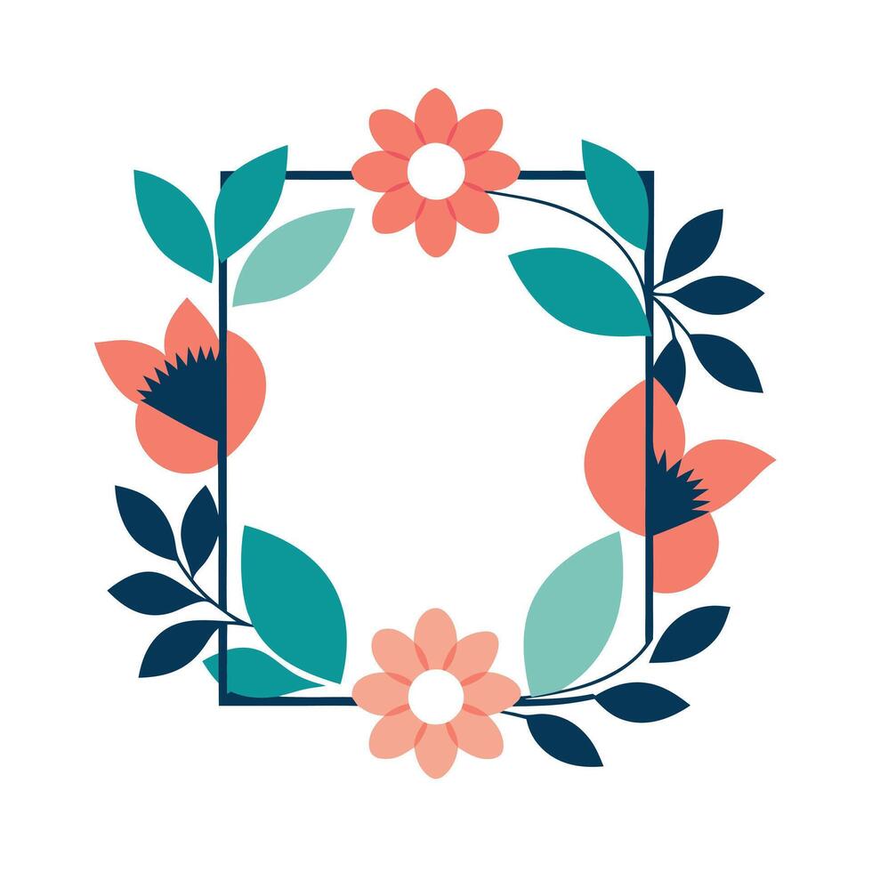 Beautiful Floral Frame Border Illustration vector