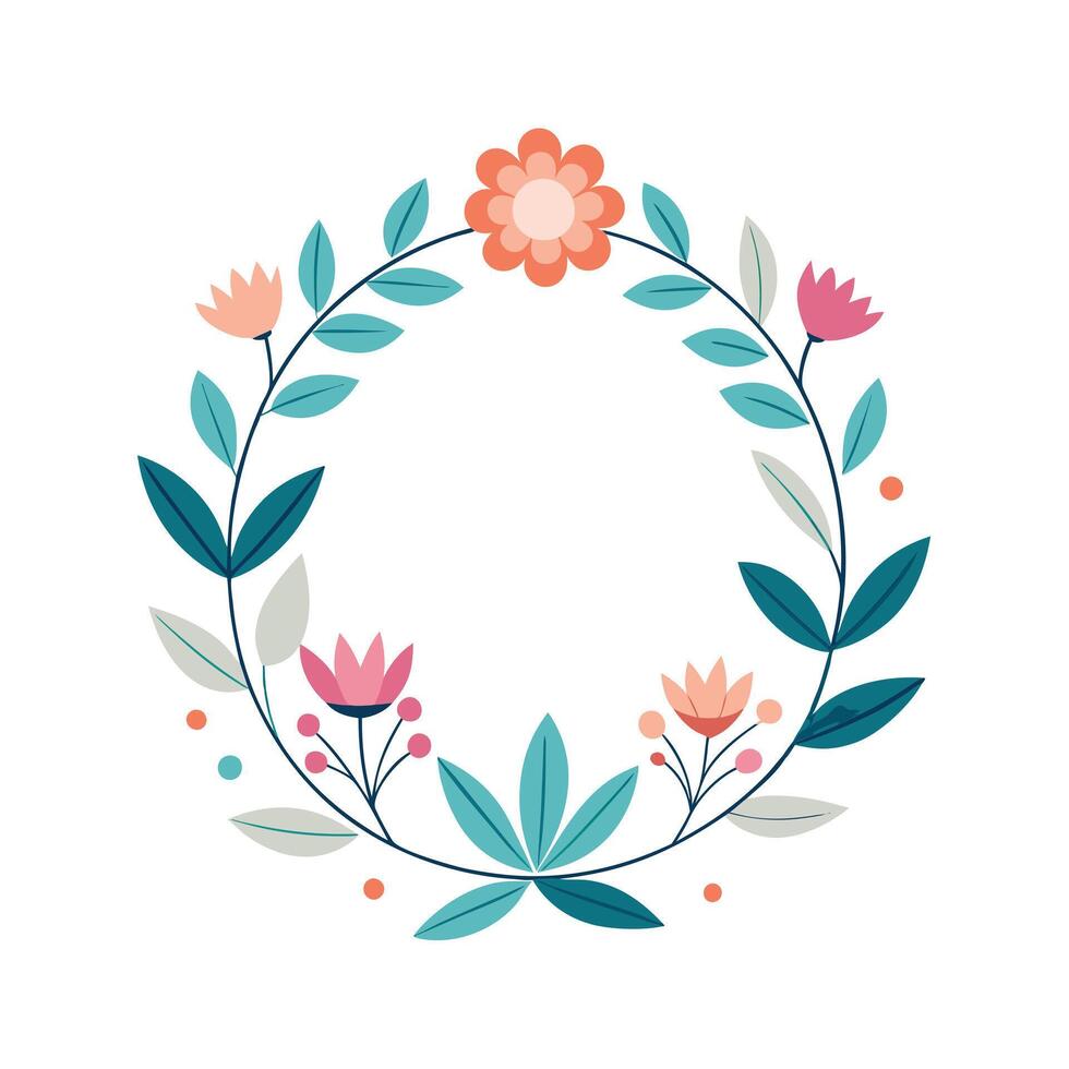 Beautiful Floral Frame Border Illustration vector