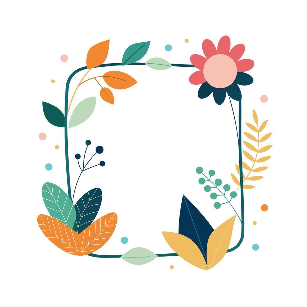 Beautiful Floral Frame Border Illustration vector