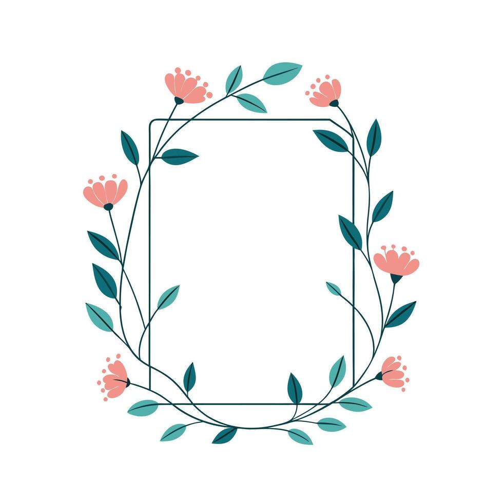Beautiful Floral Frame Border Illustration vector