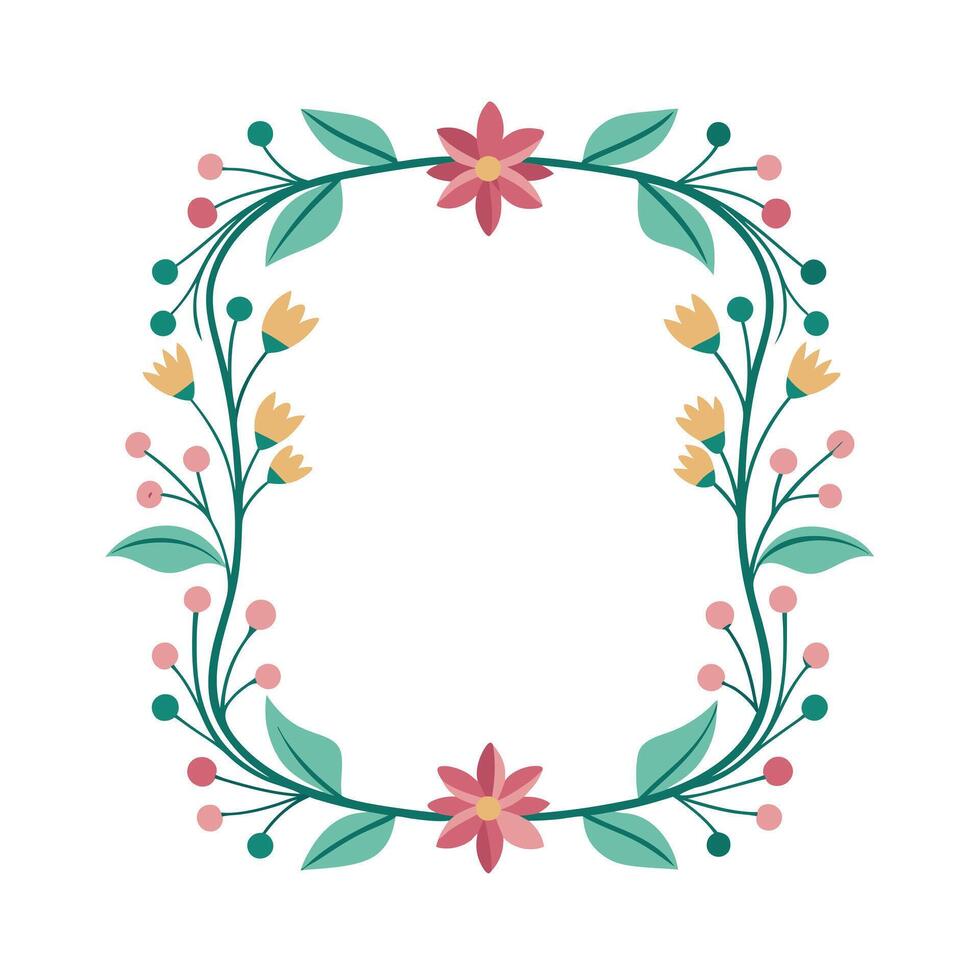 Beautiful Floral Frame Border Illustration vector