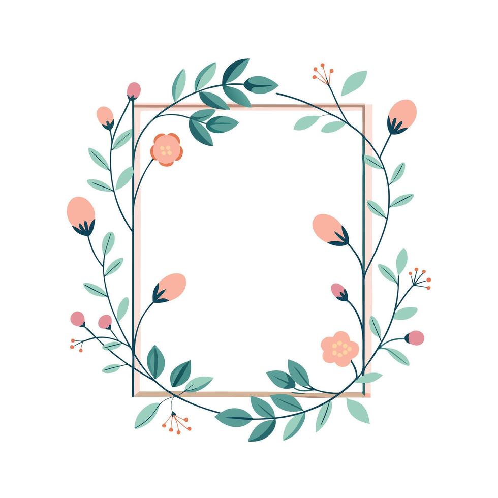 Beautiful Floral Frame Border Illustration vector