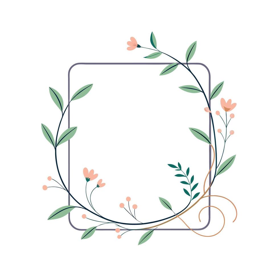 Beautiful Floral Frame Border Illustration vector